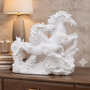white running horse showpiece