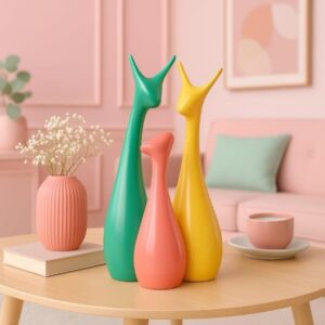 modern deer showpiece set for living room table deco